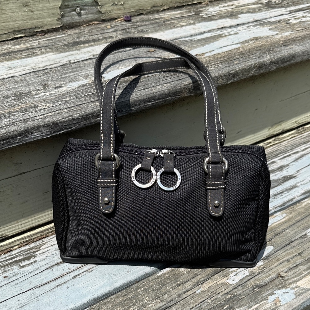 The Sak Vintage woven Polyester Black Handbag travel cosmetic wallet purse bag